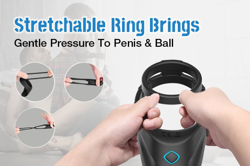 Lovesvibe 10 Modes Soft Elastic Waterproof Double Vibrating Cock Rings 10