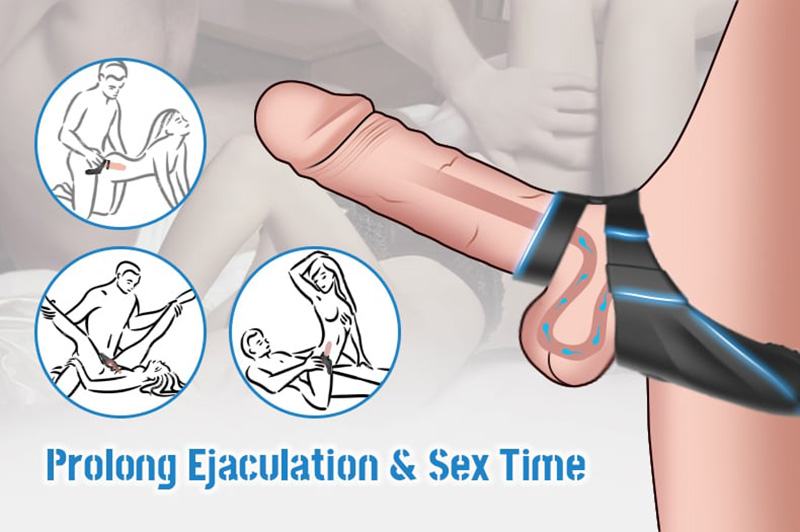 Lovesvibe 10 Modes Soft Elastic Waterproof Double Vibrating Cock Rings 11