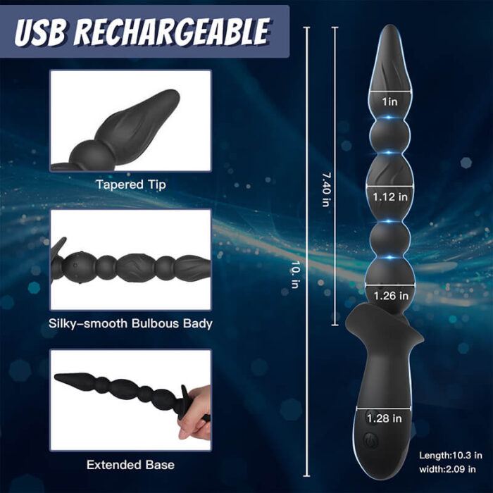 Lovesvibe 10 Vibration Modes Vibrating Anal Beads for Vagina Massage Clitoris Stimulator