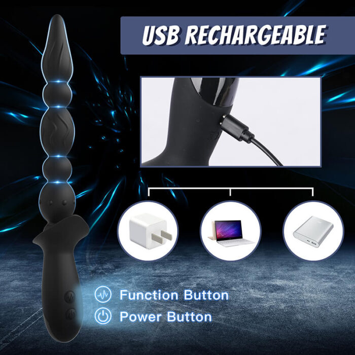 Lovesvibe 10 Vibration Modes Vibrating Anal Beads for Vagina Massage Clitoris Stimulator
