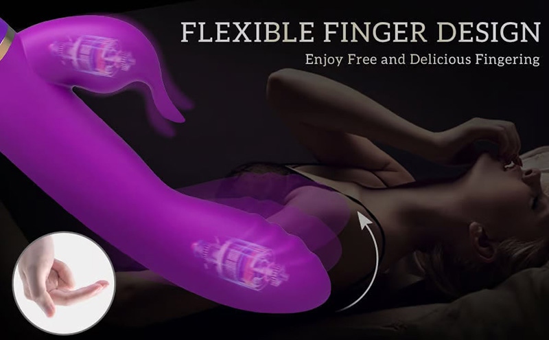 Lovesvibe 7 Clapping Vibrating Modes Rabbit Vibrator Soft Ribbed Head Clitoral Stimulator