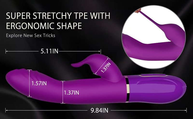 Lovesvibe 7 Clapping Vibrating Modes Rabbit Vibrator Soft Ribbed Head Clitoral Stimulator