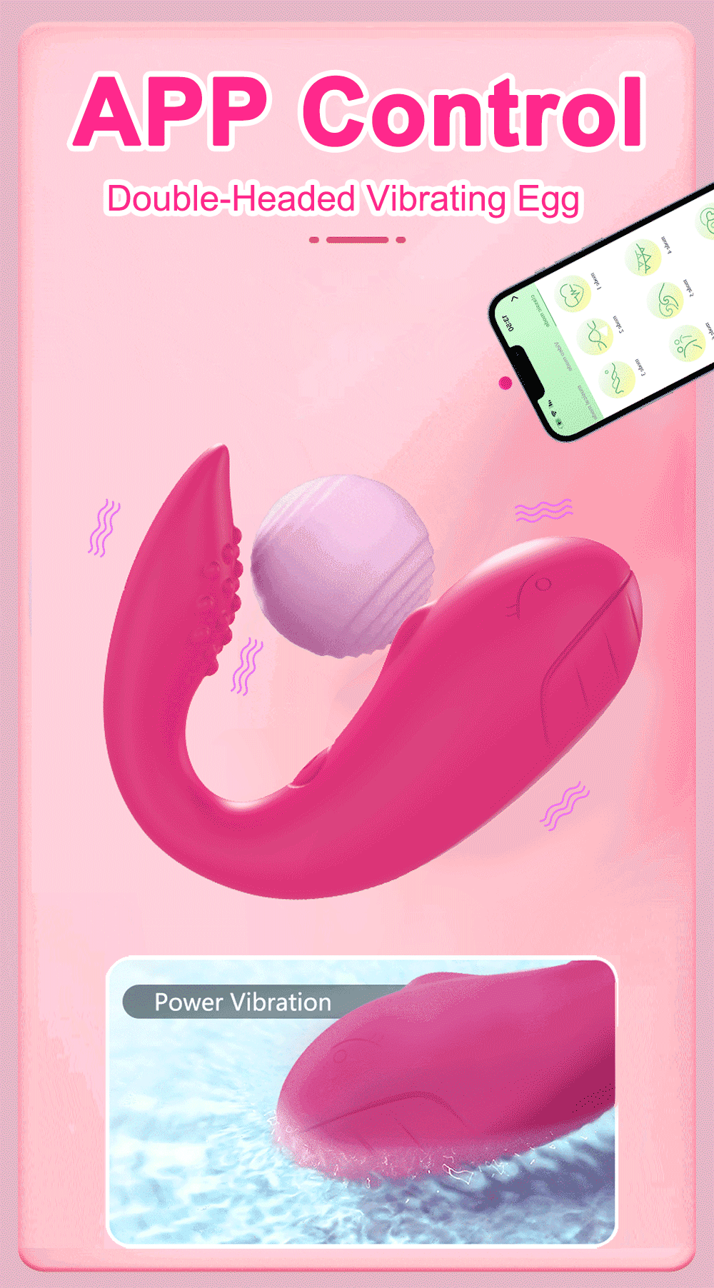 Lovesvibe 9 Vibration Double-Headed Vibrating Egg Soft Granules Friction with APP Control