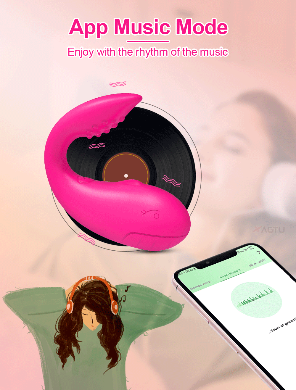 Lovesvibe 9 Vibration Double-Headed Vibrating Egg Soft Granules Friction with APP Control