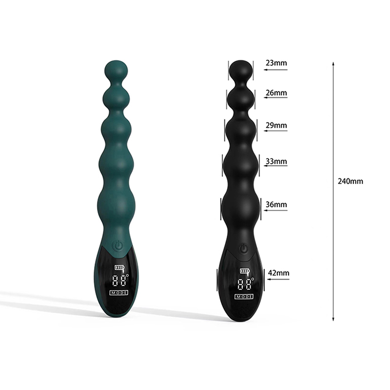 Lovesvibe 9 Vibration Modes Medical Silicone Vibrating Anal Beads Anal Vibrator with LED Screen