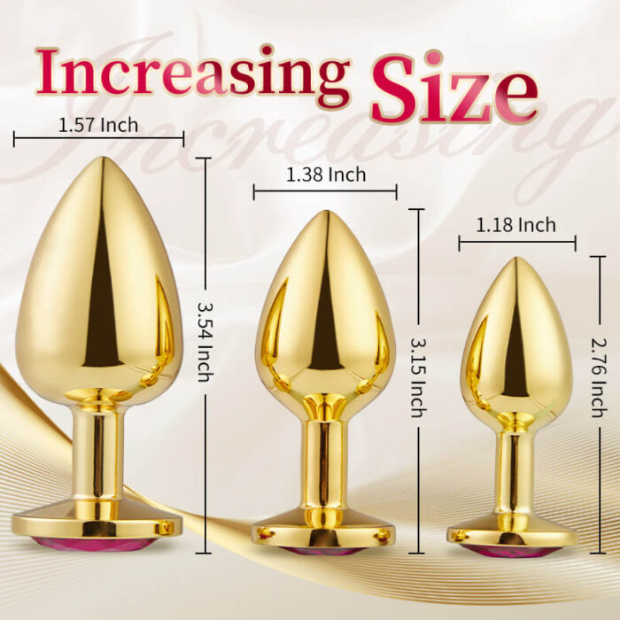 Lovesvibe Beginner-Friendly Jeweled Butt Plug Kit for Solos & Couples Safe Playtime - 3 PCS