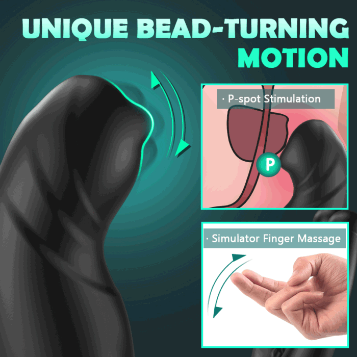 Lovesvibe Blackhead Rotating Beads 9 Vibration Three-Turn Thread Male Prostate Massager