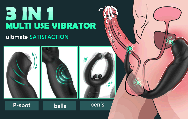 Lovesvibe Blackhead Rotating Beads 9 Vibration Three-Turn Thread Male Prostate Massager