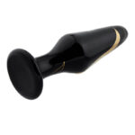 Lovesvibe Portable Glass Wide Butt Plug Couple Expanding Black Gold Anal Toys Sets - 5 PCS