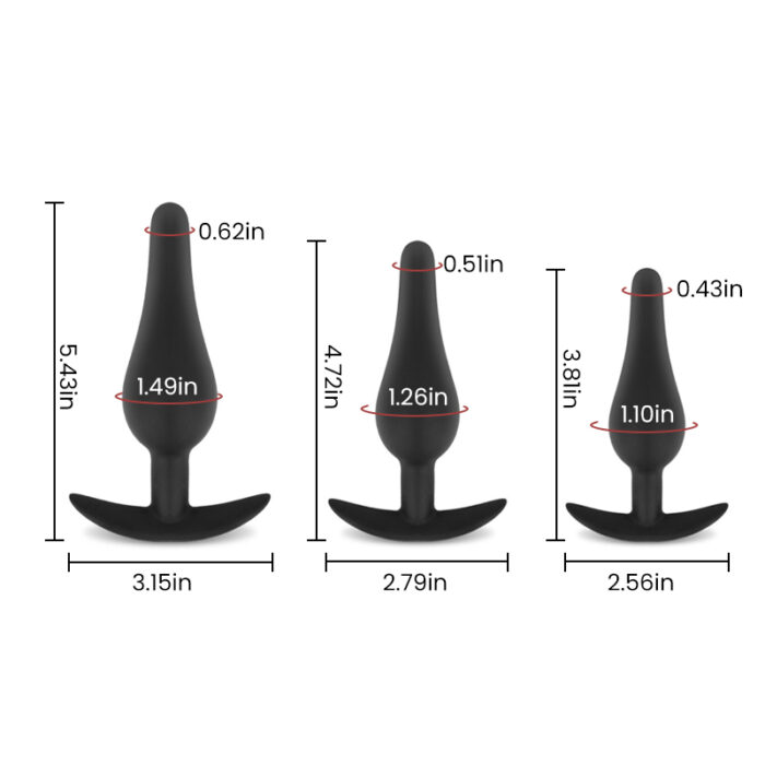 Lovesvibe Portable Pointy Head Butt Plug Kit Lover Toys for Anales Sex Games Toys - 3 PCS