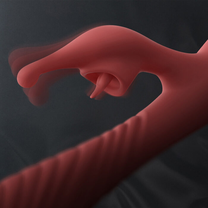 Lovesvibe Rechargeable Dual-Motor Rabbit Vibrator with Tongue Licking & Heating Function