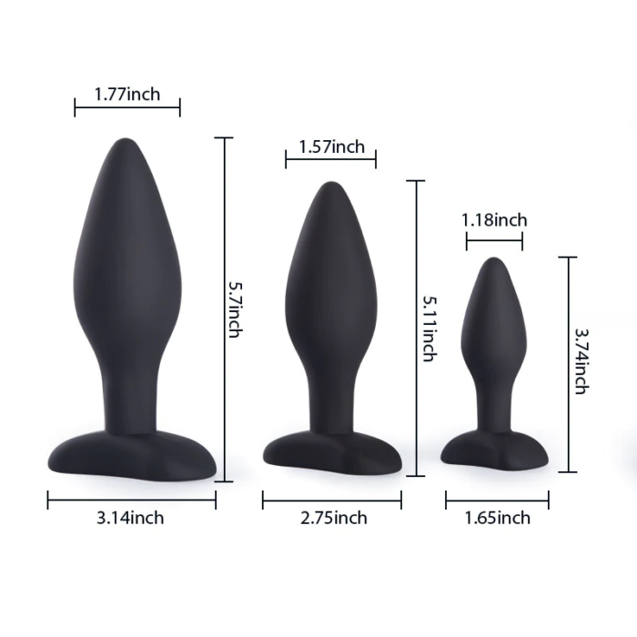 Lovesvibe Silicone Anal Training Butt Plug Set for Anal Training and Beginners - 3 Sizes