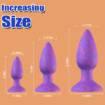 Lovesvibe Silicone Butt Plug Set for Progressive Anal Training with Flared Base & Tapered Tip