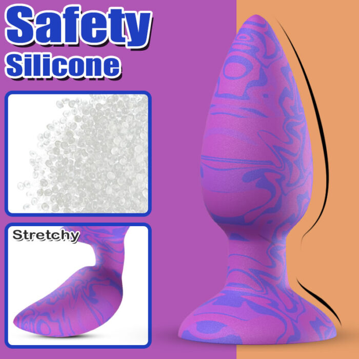Lovesvibe Silicone Butt Plug Set for Progressive Anal Training with Flared Base & Tapered Tip