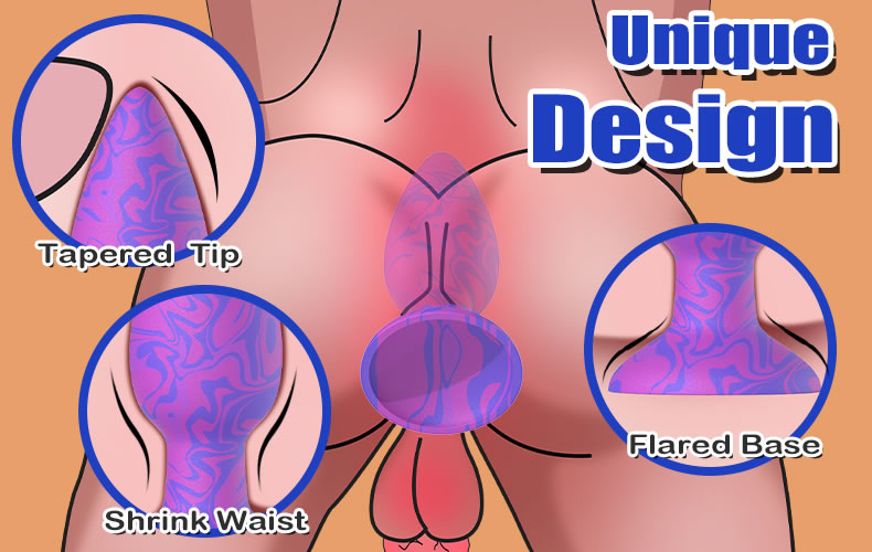 Lovesvibe Silicone Butt Plug Set for Progressive Anal Training with Flared Base & Tapered Tip