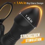 Spy 8 Vibrating Telescopic Prostate Massager with 1.44 Inch Glans Waterproof Anal Vibrator