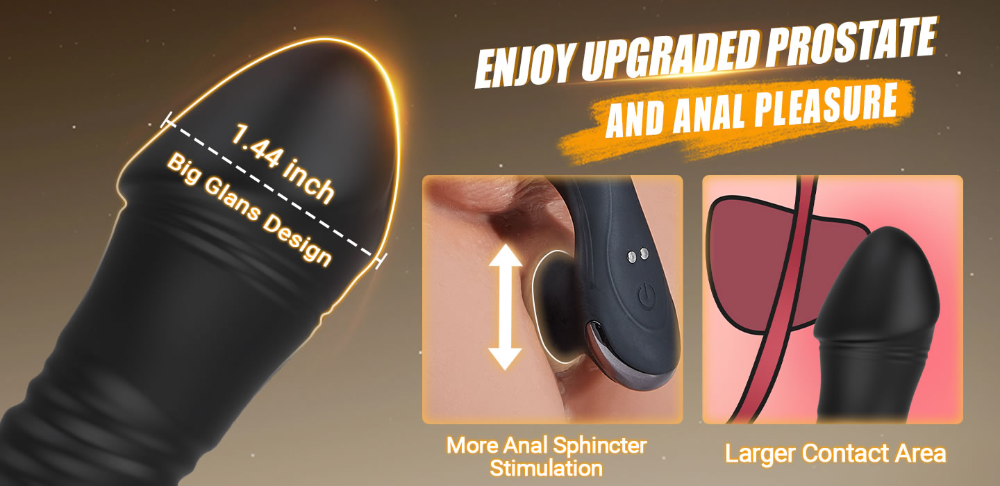 Spy 8 Vibrating Telescopic Prostate Massager with 1.44 Inch Glans Waterproof Anal Vibrator