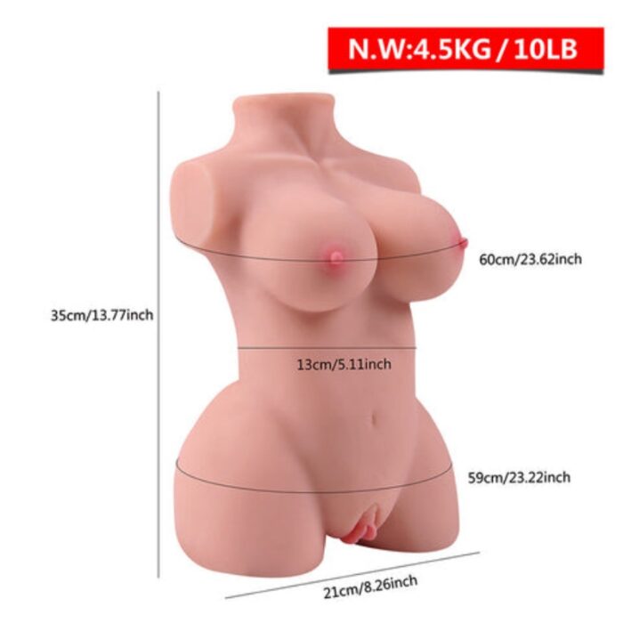 10LB Lily Life Size Sex Doll Torso with Soft Big Boobs Big Butt for Penile Training