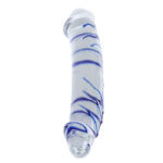 11 Inch Blue Swirl Double-Ended Glass Dildo Crystal Dildo for Female Masturbation