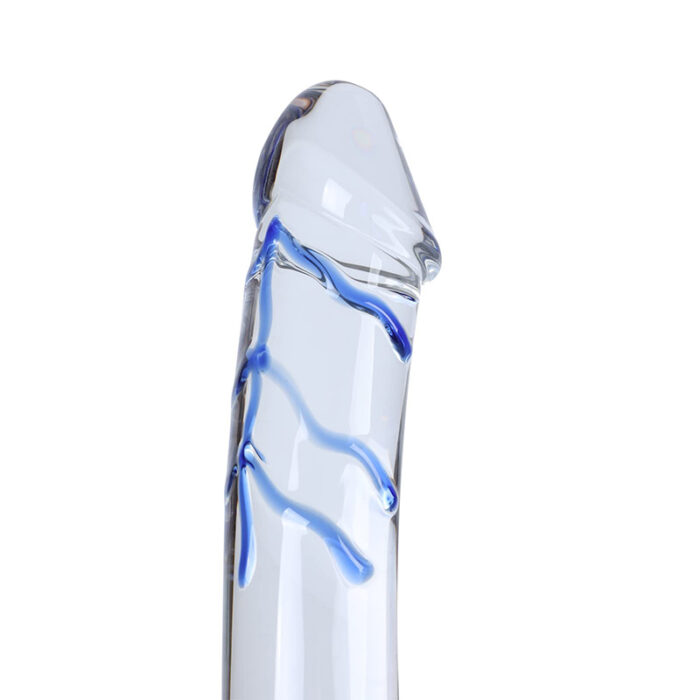 11 Inch Blue Swirl Double-Ended Glass Dildo Crystal Dildo for Female Masturbation