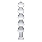 11 Inch Glass Dildo Anal Beads, 5 Solid Bulbs & Non-porous for Temperature Play