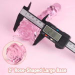 3 Pcs Pink Glass Dildo Set, Rose Crystal Butt Plug Beads Dildo for Adult Anal Training