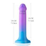 8 Inch Colorful Silicone Rainbow Dildo with Strong Suction Cup for G-Spot Prostate Play