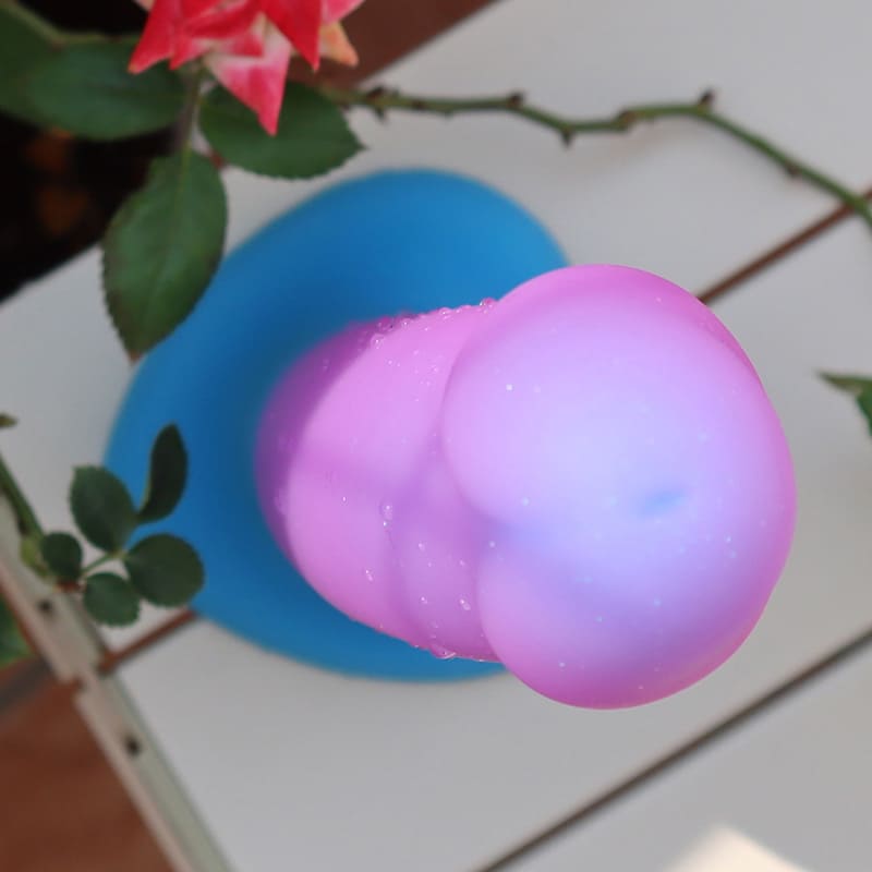 8 Inch Colorful Silicone Rainbow Dildo with Strong Suction Cup for G-Spot Prostate Play