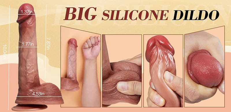 10.04 Inch 8 Vibrating 8 Thrusting Realistic Dildos with 107℉ Heating & Suction Base