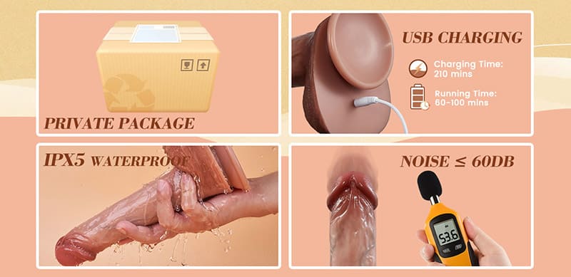 10.04 Inch 8 Vibrating 8 Thrusting Realistic Dildos with 107℉ Heating & Suction Base