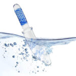 Blue Spiral Glass Dildo, 11Inch Crystal Dildo with Mushroom Tip for Temperature Play