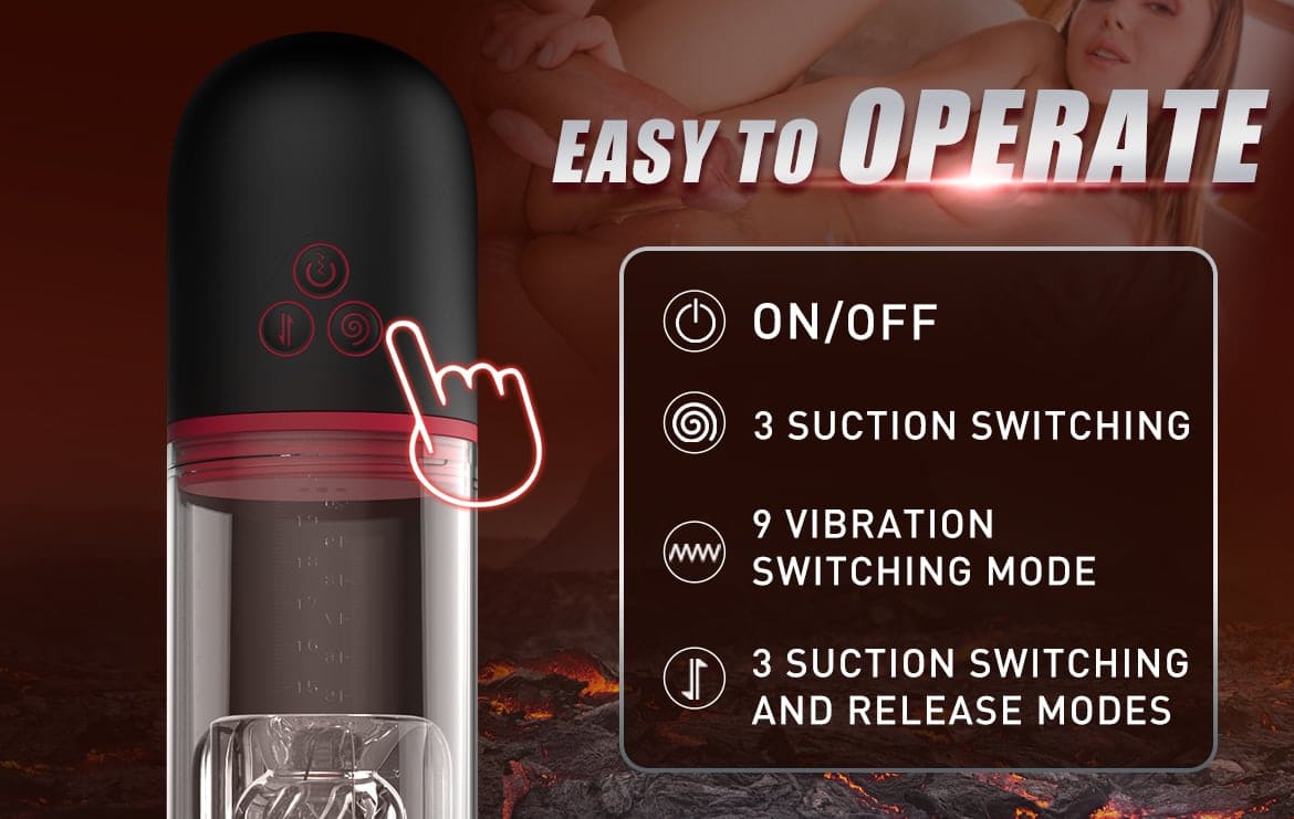 DREAMER Electric Penis Enlarge Vacuum Pump, 9 Vibrating 3 Sucking Penis Trainer Massager