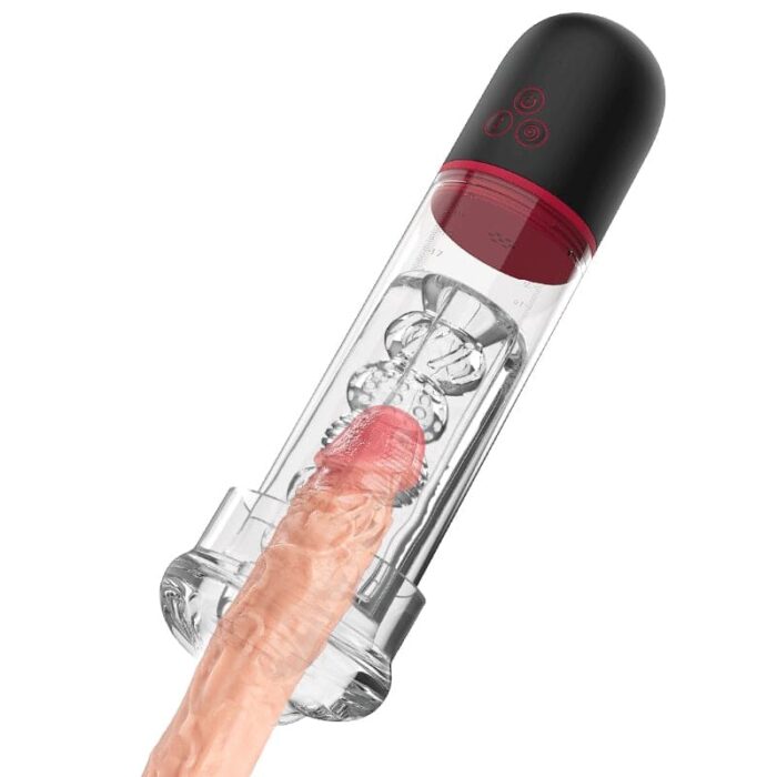 DREAMER Electric Penis Enlarge Vacuum Pump, 9 Vibrating 3 Sucking Penis Trainer Massager