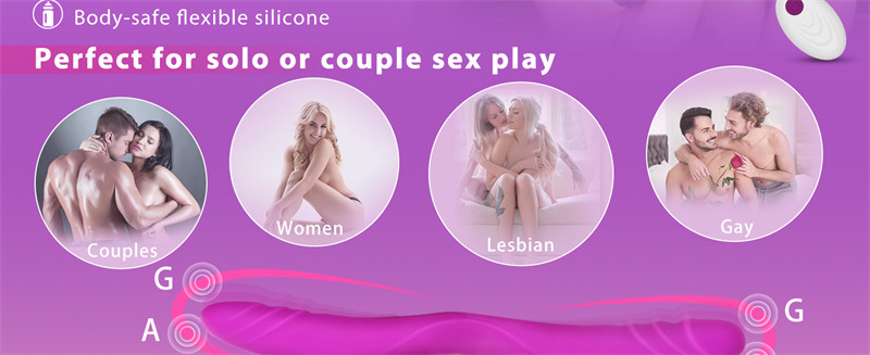 14.8 Inch Double Ended Dildo, 7 Vibration G-Spot Dildo for Women Lesbian Gay Orgasm