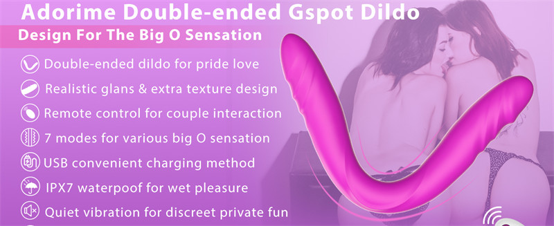 14.8 Inch Double Ended Dildo, 7 Vibration G-Spot Dildo for Women Lesbian Gay Orgasm