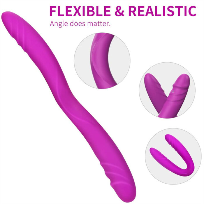 14.8 Inch Double Ended Dildo, 7 Vibration G-Spot Dildo for Women Lesbian Gay Orgasm