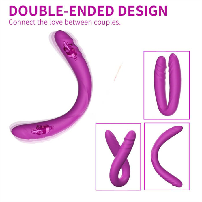 14.8 Inch Double Ended Dildo, 7 Vibration G-Spot Dildo for Women Lesbian Gay Orgasm