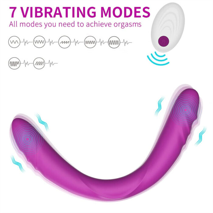 14.8 Inch Double Ended Dildo, 7 Vibration G-Spot Dildo for Women Lesbian Gay Orgasm