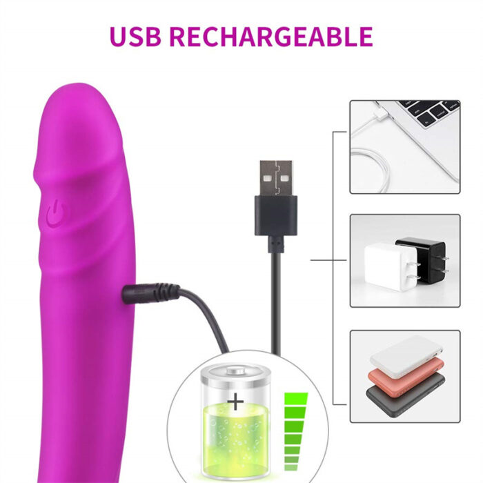 14.8 Inch Double Ended Dildo, 7 Vibration G-Spot Dildo for Women Lesbian Gay Orgasm