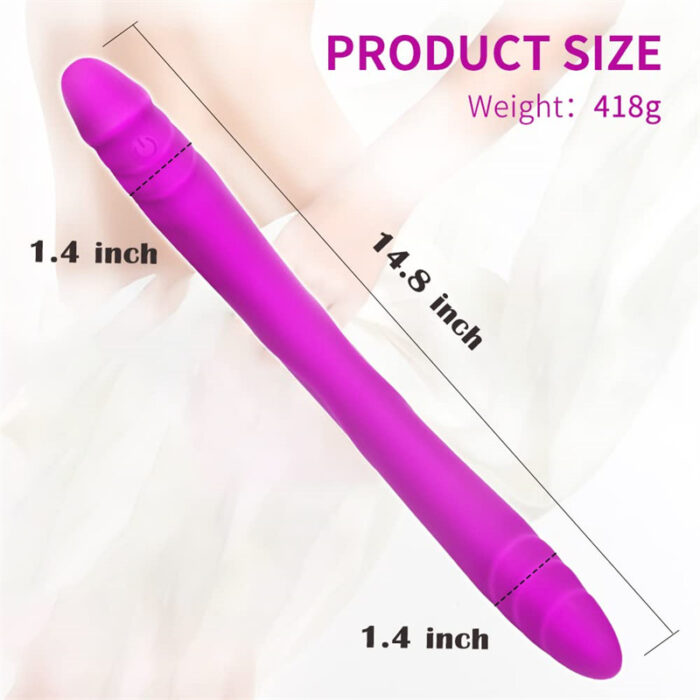 14.8 Inch Double Ended Dildo, 7 Vibration G-Spot Dildo for Women Lesbian Gay Orgasm