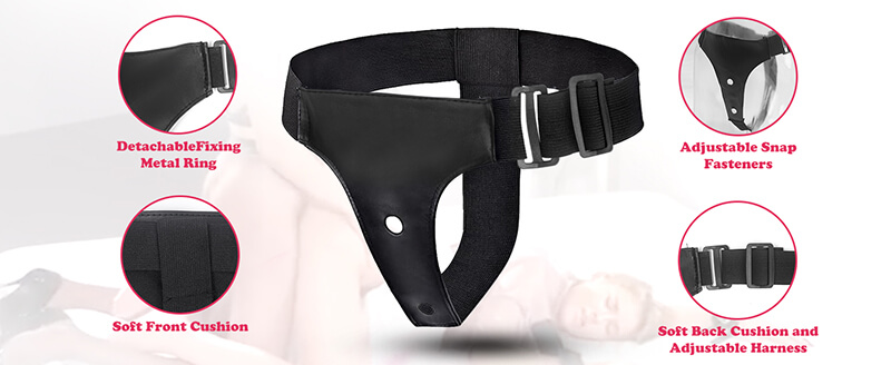 Harness Strap-On Dildo with 2 Adjustable Dildos & Remote Control for Female Couple Lesbian Red