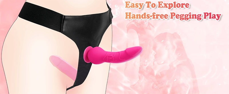 Harness Strap-On Dildo with 2 Adjustable Dildos & Remote Control for Female Couple Lesbian Red