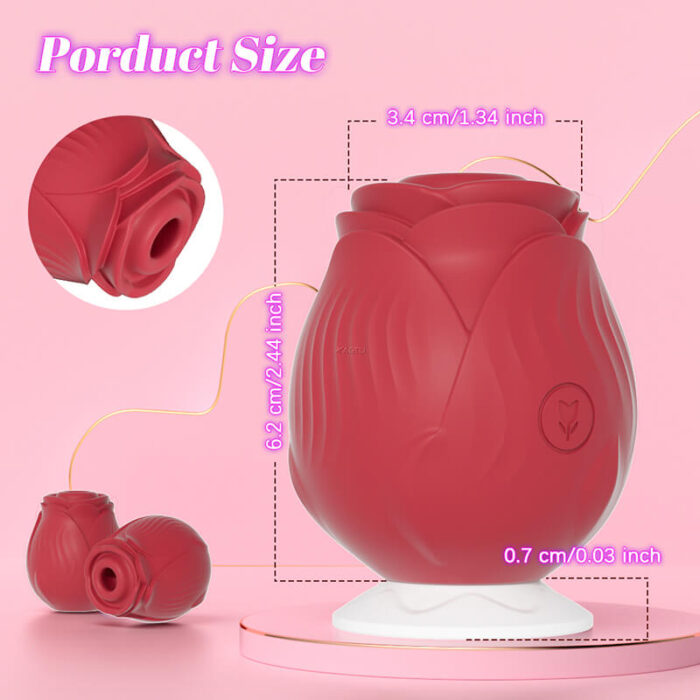 Lovesvibe 10 Powerful Vibration Sucking Rose Vibrator for Women Nipple Clit Sucker G-Spot Massager