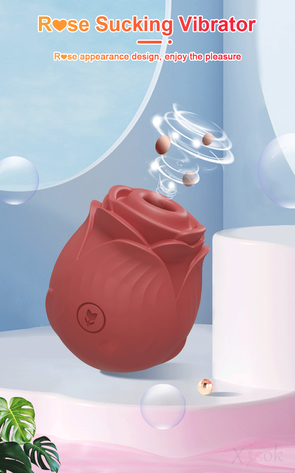 Lovesvibe 10 Powerful Vibration Sucking Rose Vibrator for Women Nipple Clit Sucker G-Spot Massager