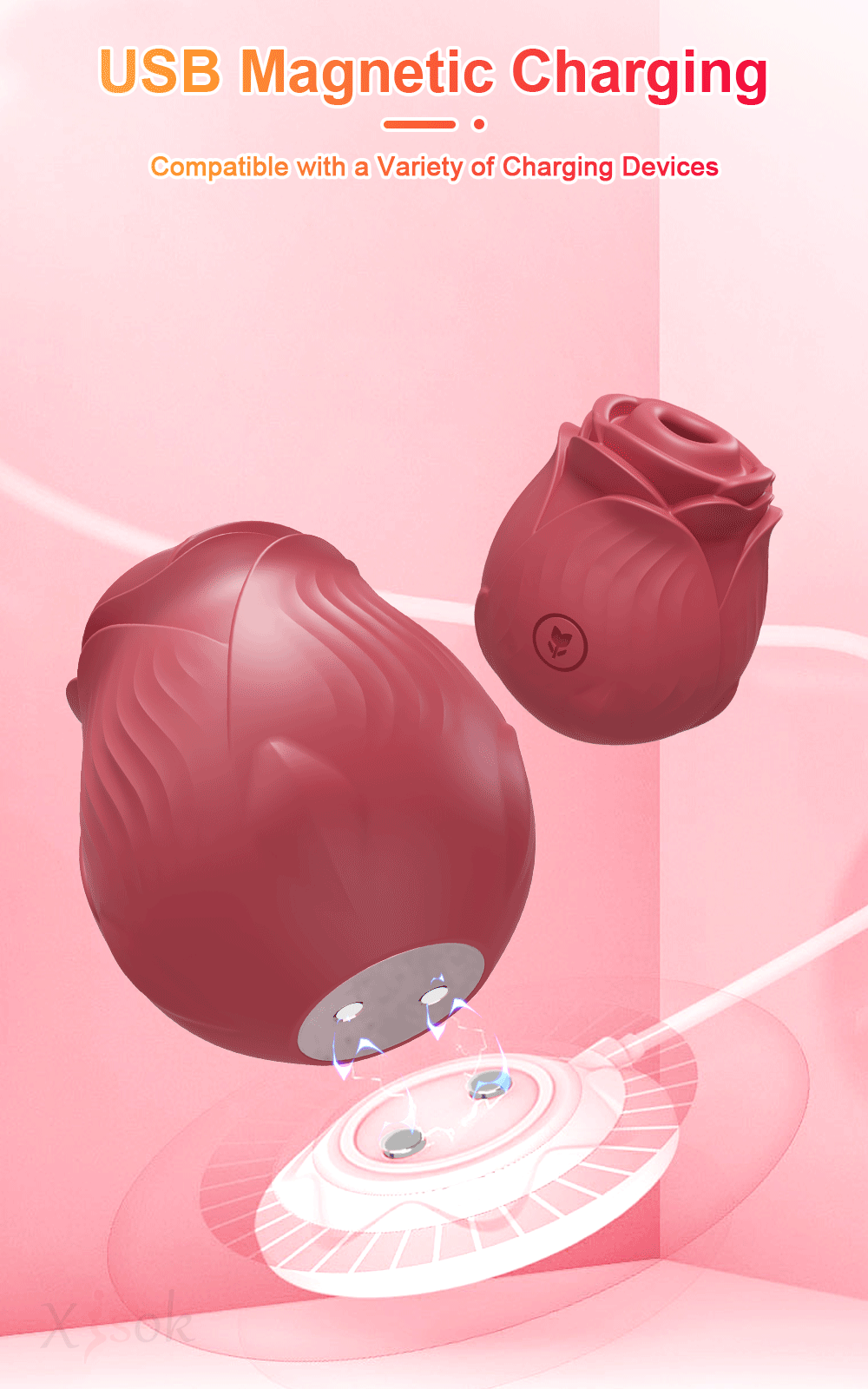 Lovesvibe 10 Powerful Vibration Sucking Rose Vibrator for Women Nipple Clit Sucker G-Spot Massager