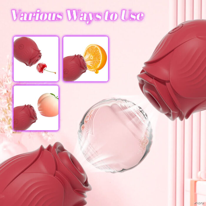 Lovesvibe 10 Powerful Vibration Sucking Rose Vibrator for Women Nipple Clit Sucker G-Spot Massager