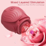 Lovesvibe 10 Powerful Vibration Sucking Rose Vibrator for Women Nipple Clit Sucker G-Spot Massager