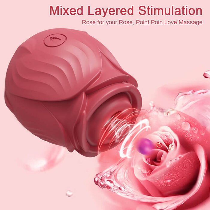 Lovesvibe 10 Powerful Vibration Sucking Rose Vibrator for Women Nipple Clit Sucker G-Spot Massager