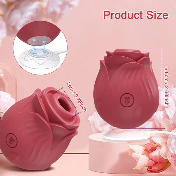 Lovesvibe 10 Powerful Vibration Sucking Rose Vibrator for Women Nipple Clit Sucker G-Spot Massager