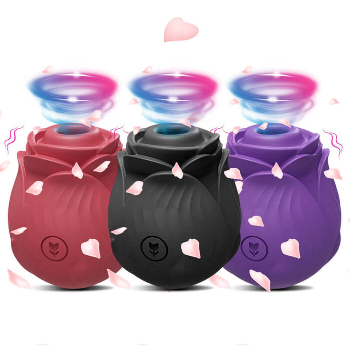 Lovesvibe 10 Powerful Vibration Sucking Rose Vibrator for Women Nipple Clit Sucker G-Spot Massager